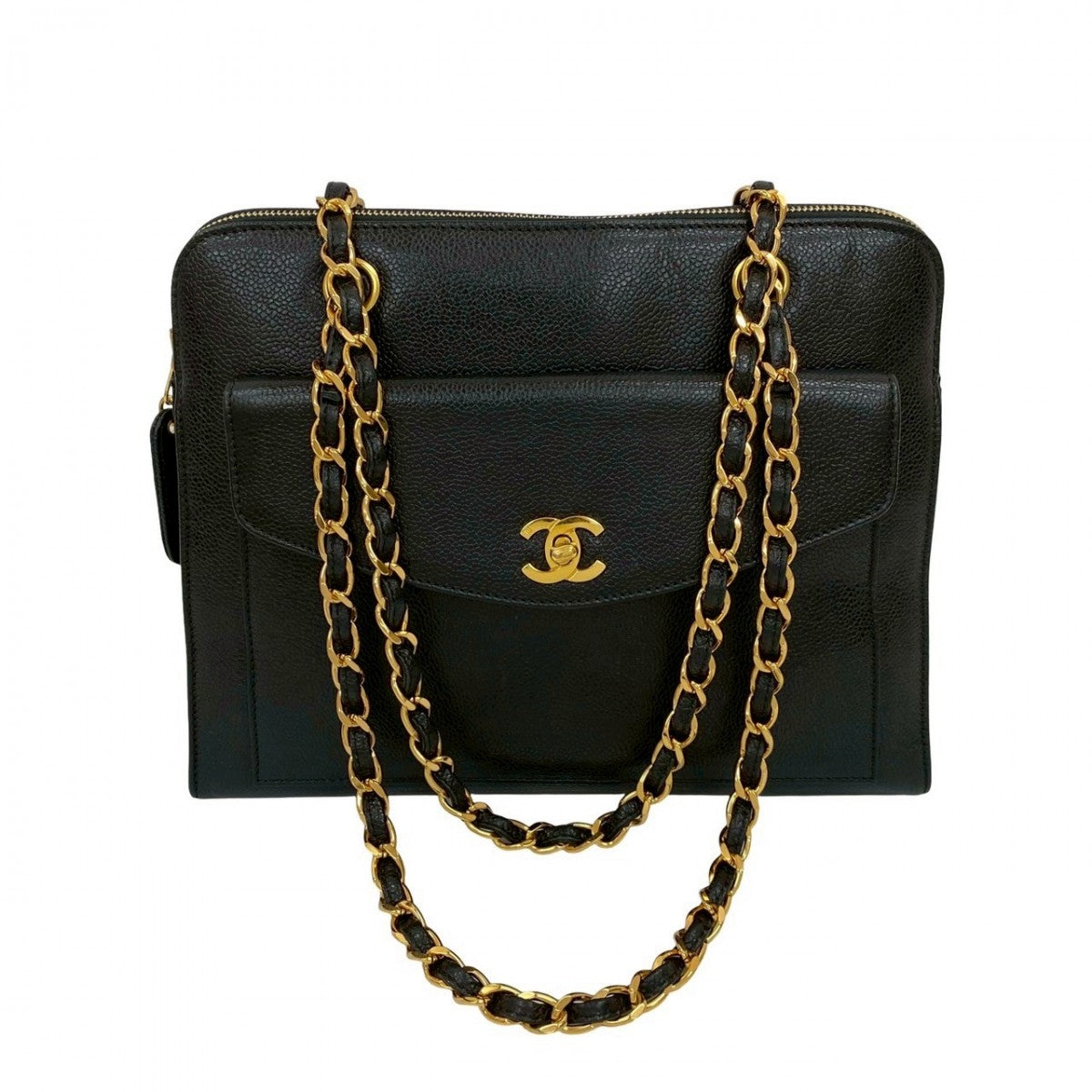 Chanel Matt caviar skin Black Shoulder Bag 6