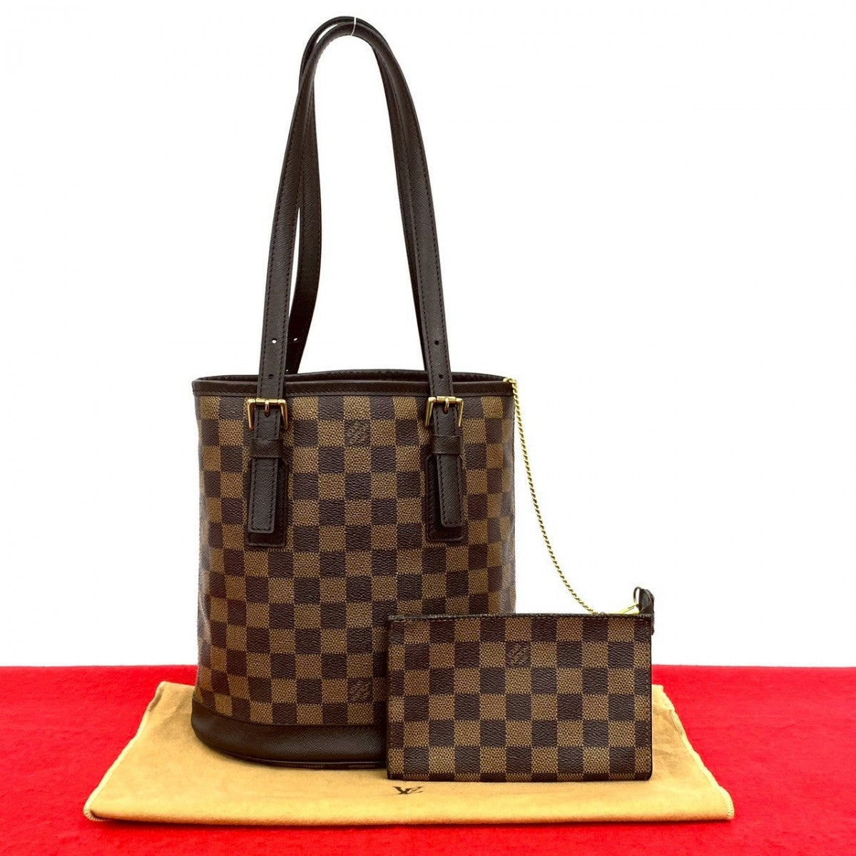 Louis Vuitton Damier Male Leather Brown Tote Bag