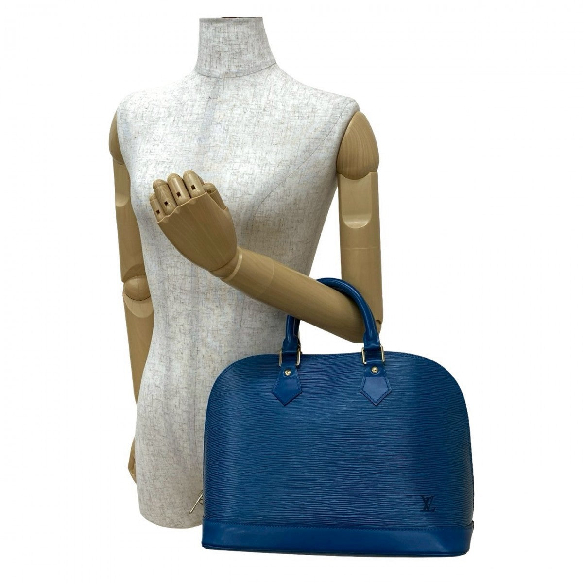 Louis Vuitton Epi Alma PM Leather Blue Handbag