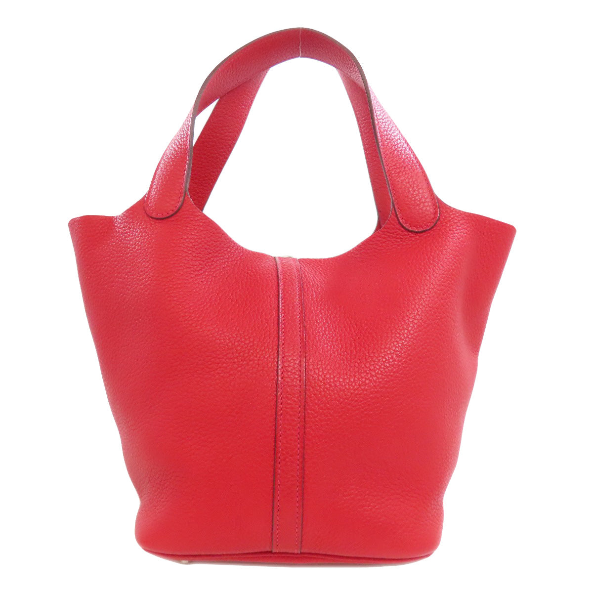 Taurillon Clemence Picotin Lock Mm Rouge Kazak Red Silver Travel Bag