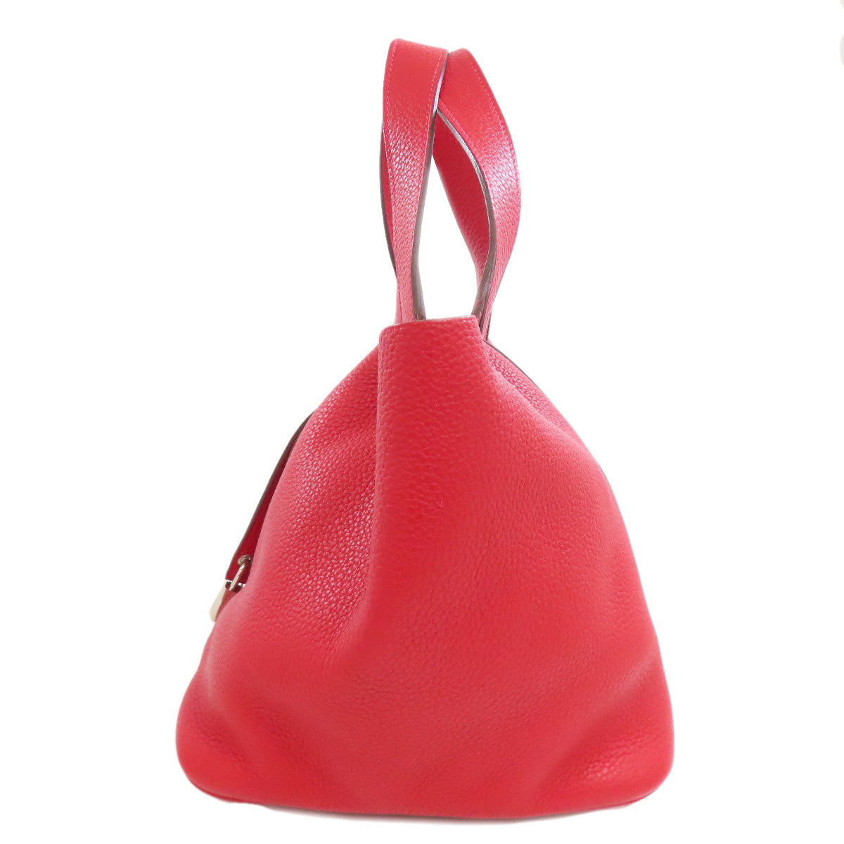 Taurillon Clemence Picotin Lock Mm Rouge Kazak Red Silver Travel Bag