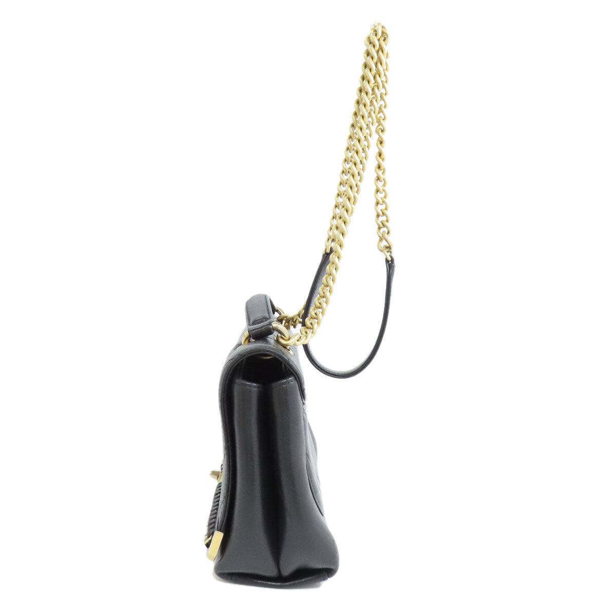 Chanel lambskin Vstitch Black Gold Shoulder Bag