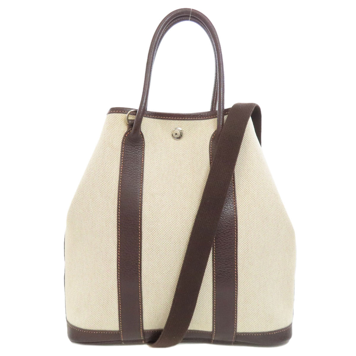 Hermes Handbag Tower Ash Garden File Silvermetal Women Brown Travel Bag