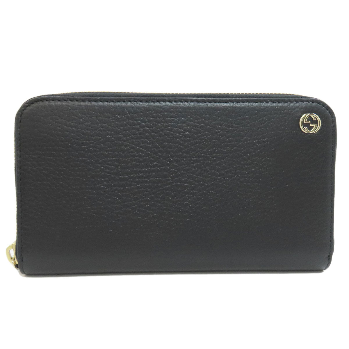 Gucci Long Purse Interlocking G Leather Black Wallet Case