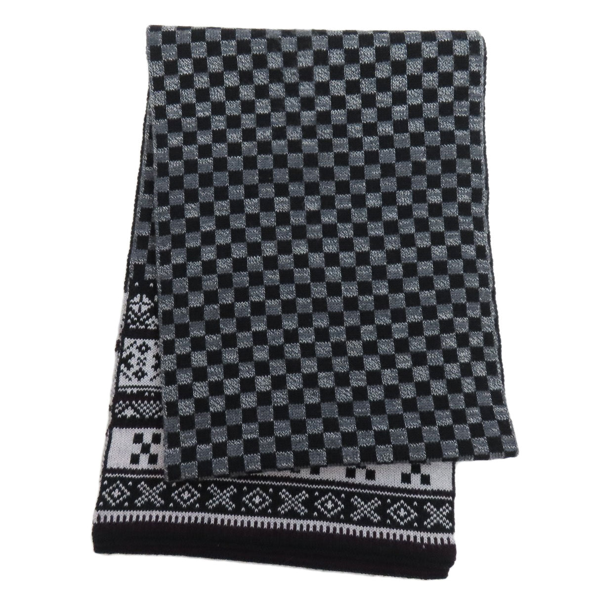Louis Vuitton Scarf M72929 Echarpe Flocon Wool Black Apparel