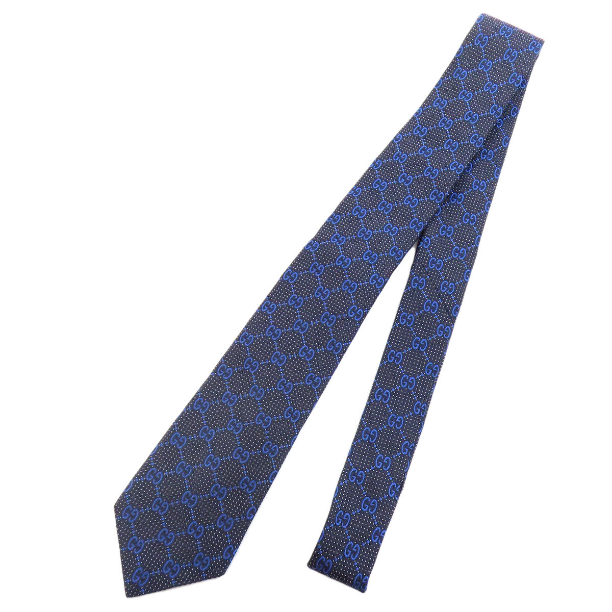Gucci tie silk GG pattern Navy Handbag