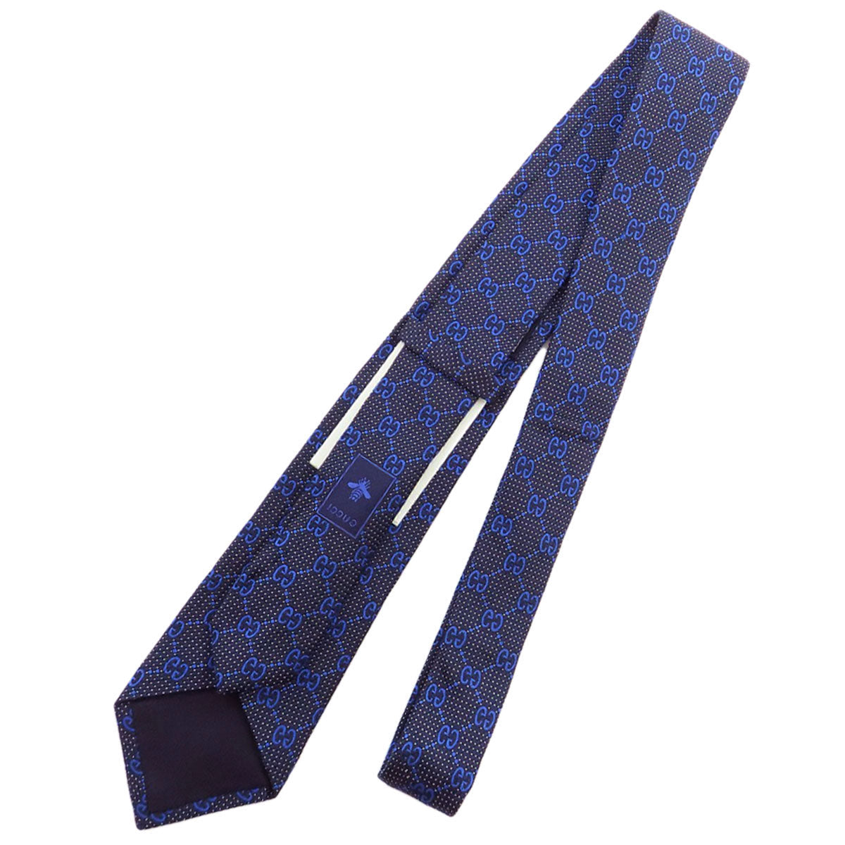 Gucci tie silk GG pattern Navy Handbag