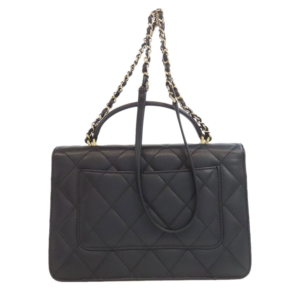 Chanel lambskin Matelasse Black Gold Handbag