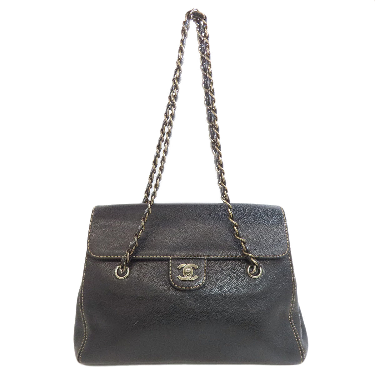 Chanel Grained Calfskin Skin Black Tote Bag
