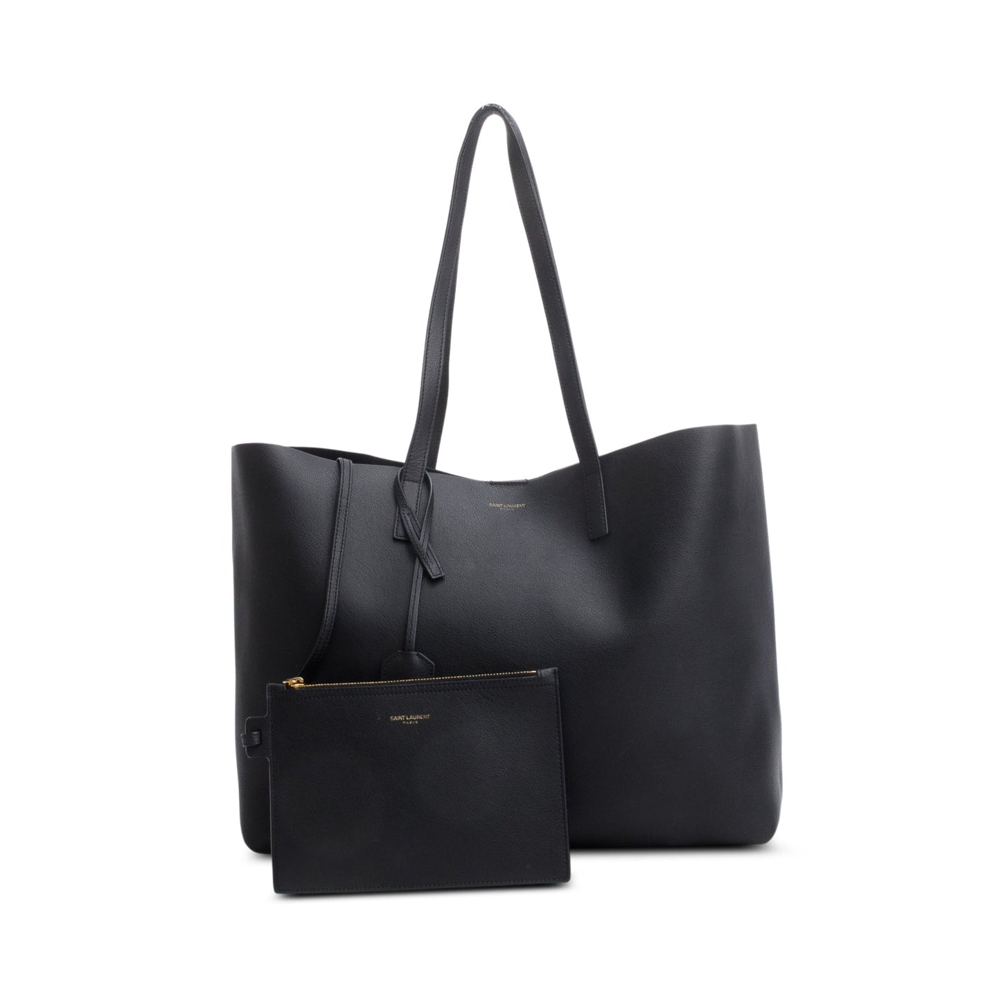 YSL Saint Laurent East West Shopping Tote Leather Black Tote Bag