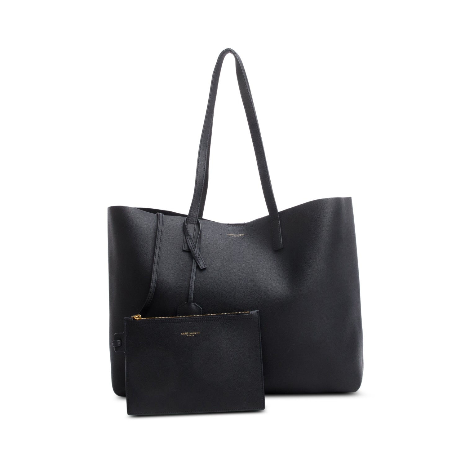 YSL Saint Laurent East West Shopping Tote Leather Black Tote Bag