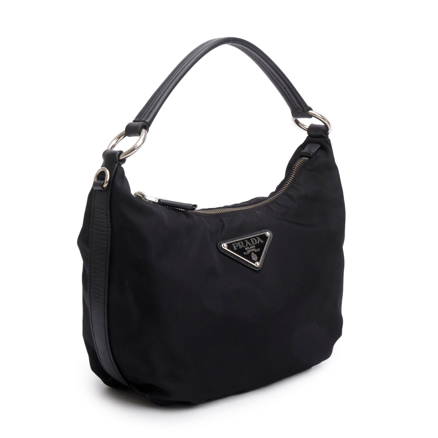Prada Tessuto Saffiano Shoulder Bag Leather Nylon