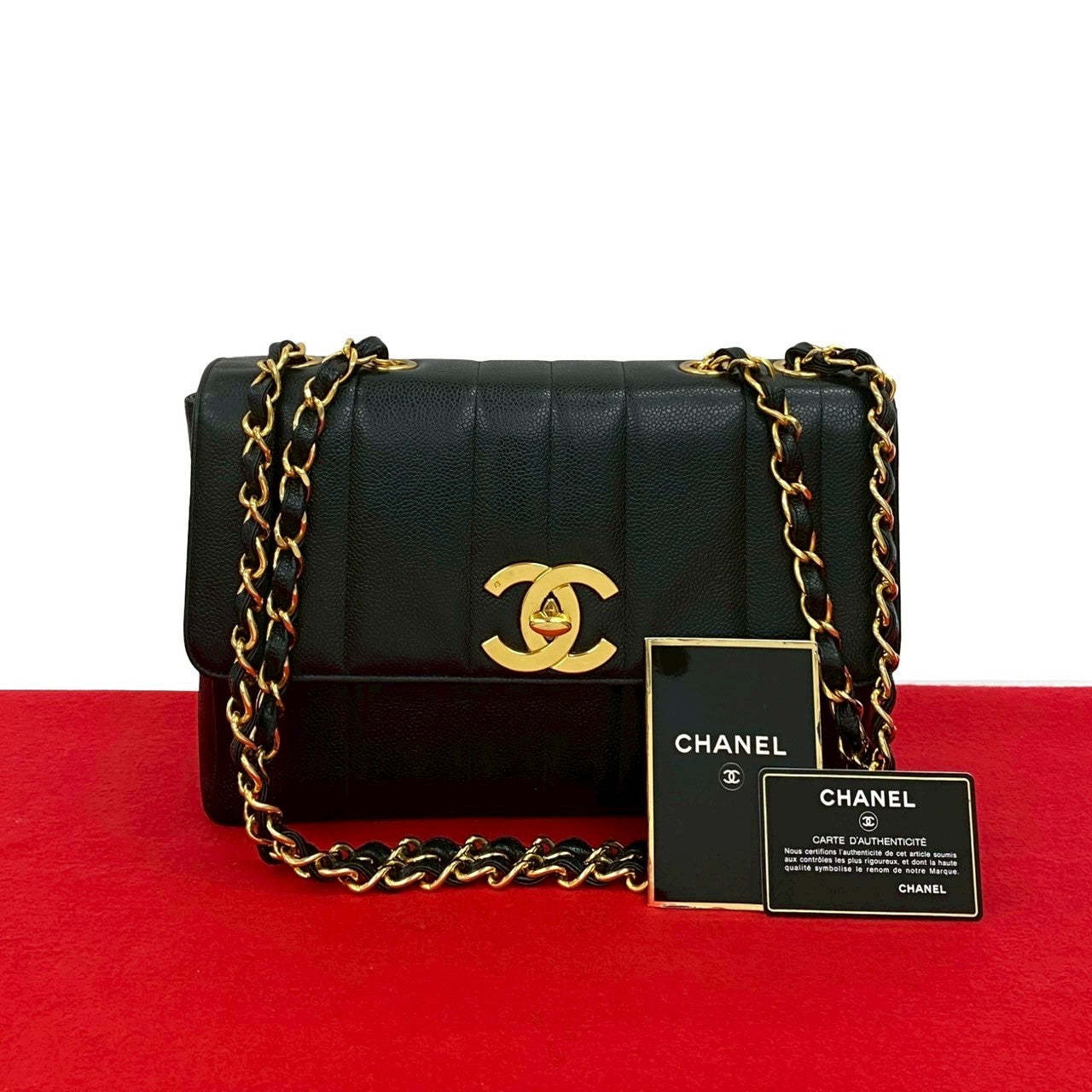 Chanel Matt caviar skin Mademoiselle Black Shoulder Bag