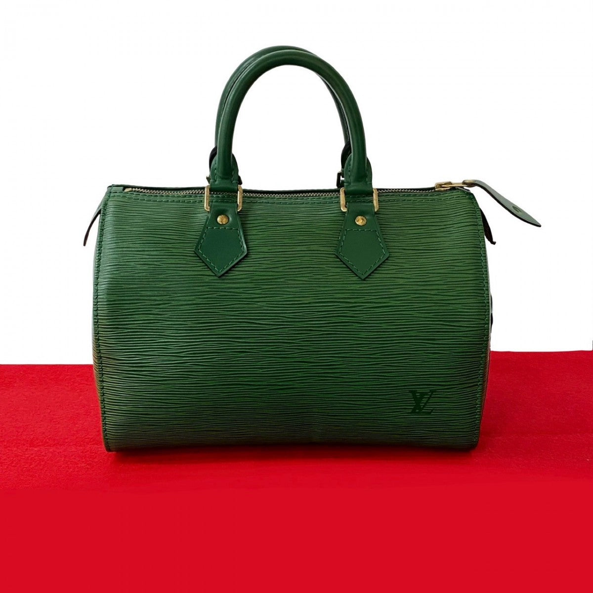 Louis Vuitton Epi Speedy 25 Leather Green Handbag
