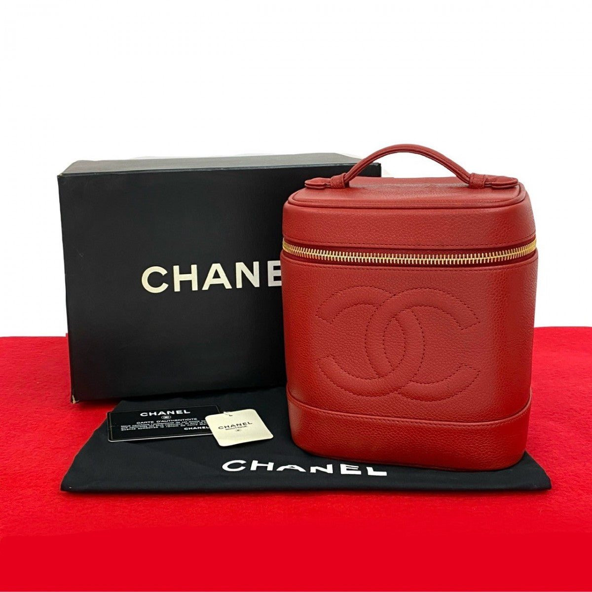 Chanel Matt caviar skin Red Handbag