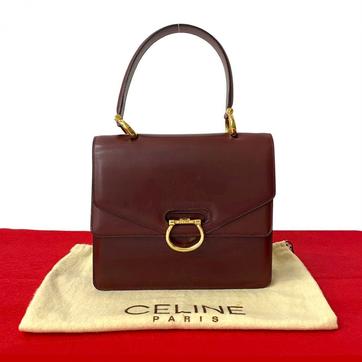 Calfskin Wine Red Travel Bag