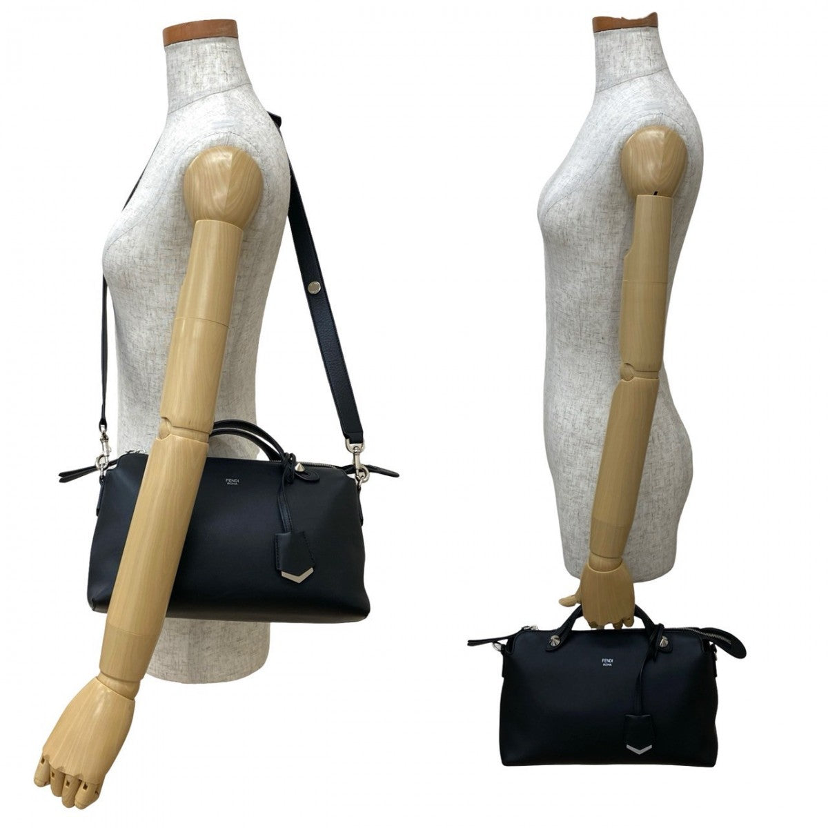Fendi Shoulder Bag By The Way Leather Black Medium