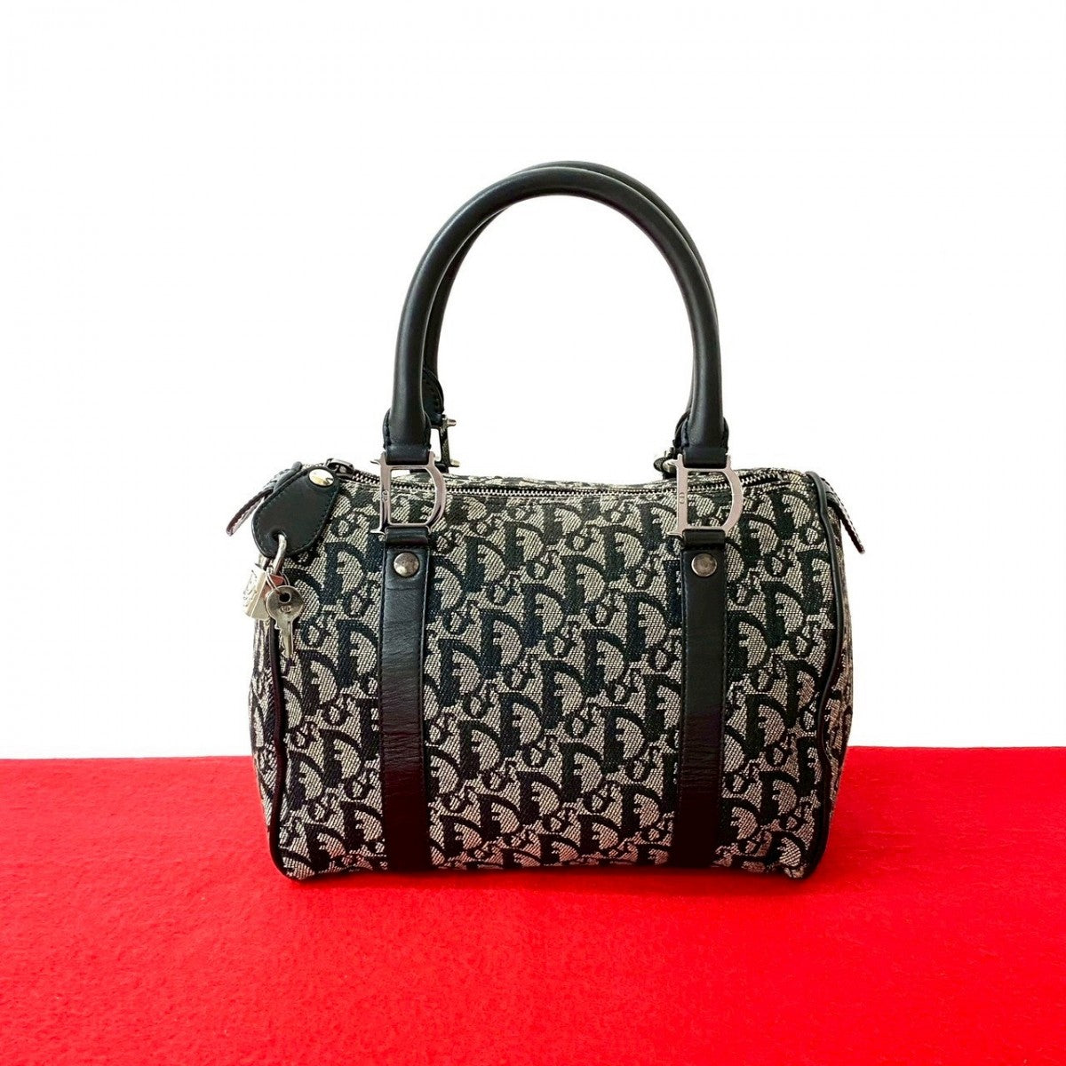 Dior Dior Handbag Canvas Black Travel Bag