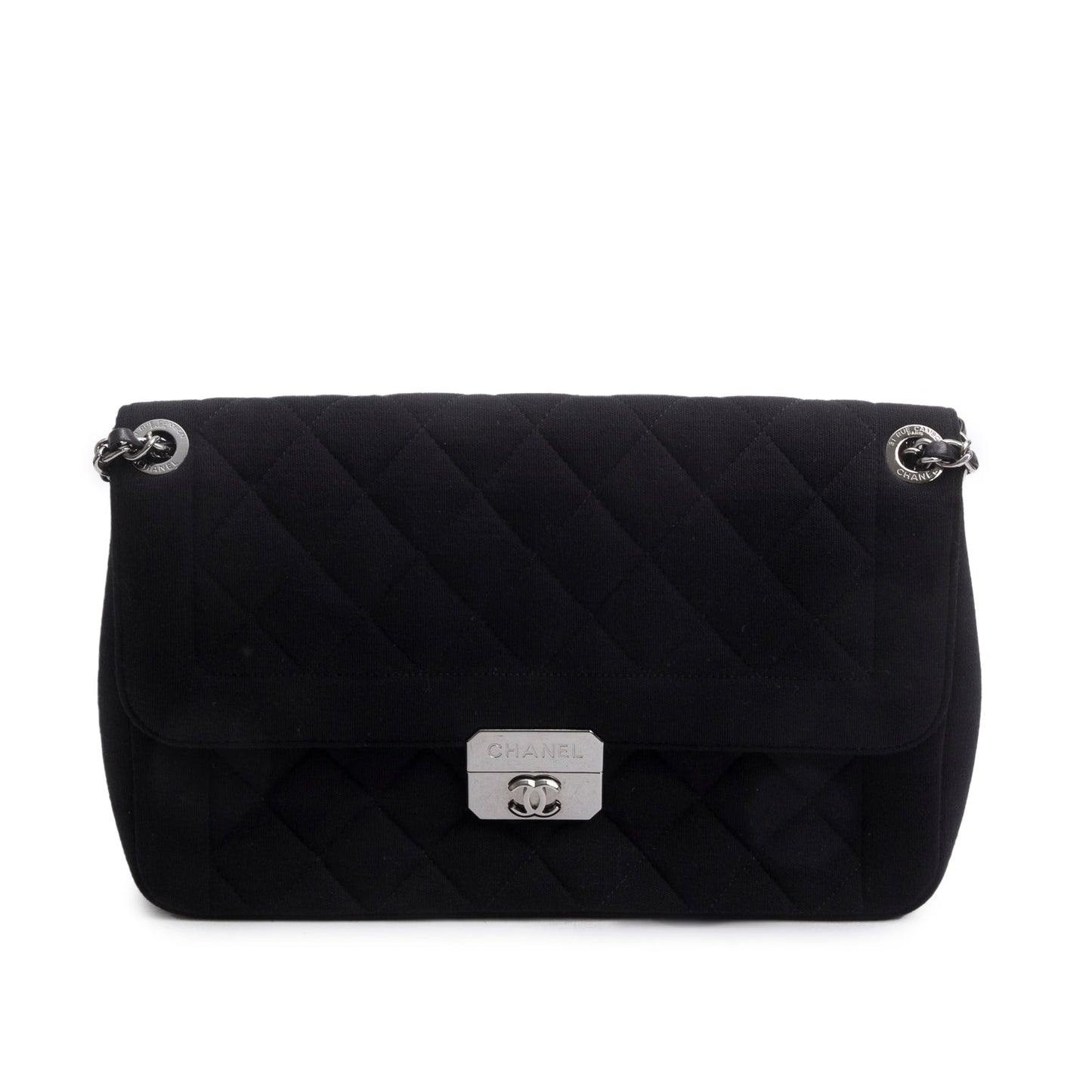 Chanel Jersey Quilted Chic Me Flap Black Travel Bag