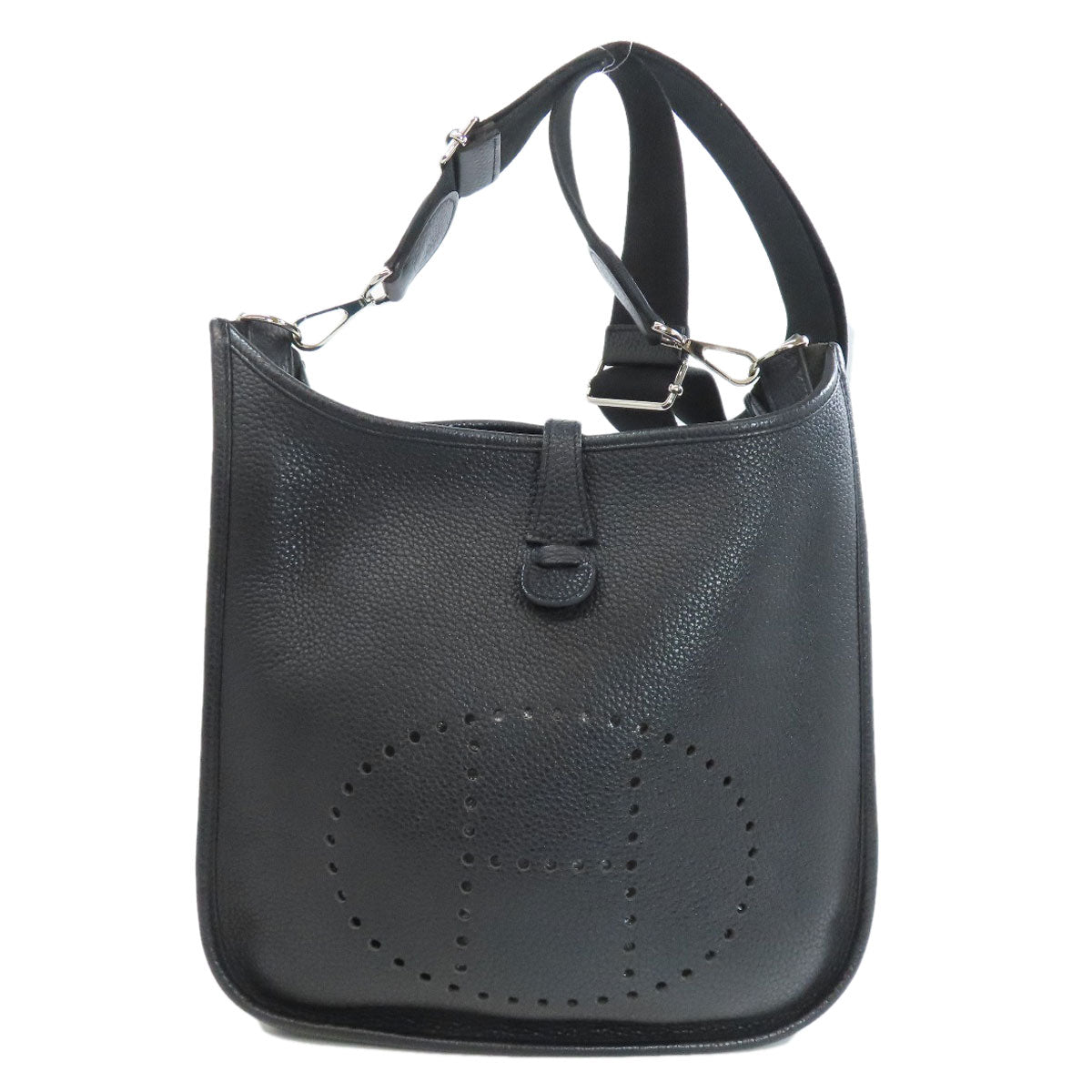 Hermes Shoulder Bag Taurillon Clemence Evelyn Pm Silvermetal Women Black 66208042