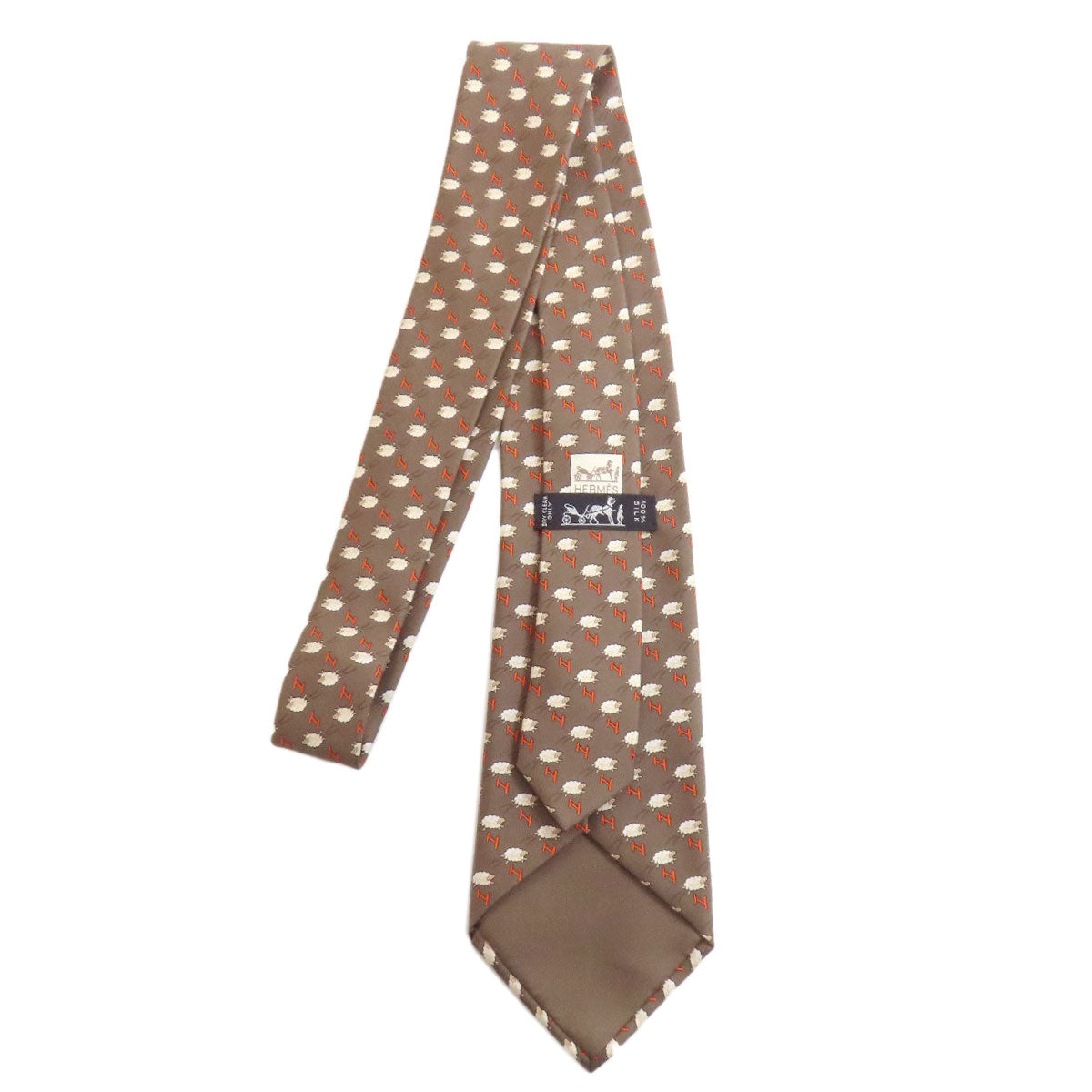 Tie Silk Sheeppattern Mens Handbag Brown Travel Bag