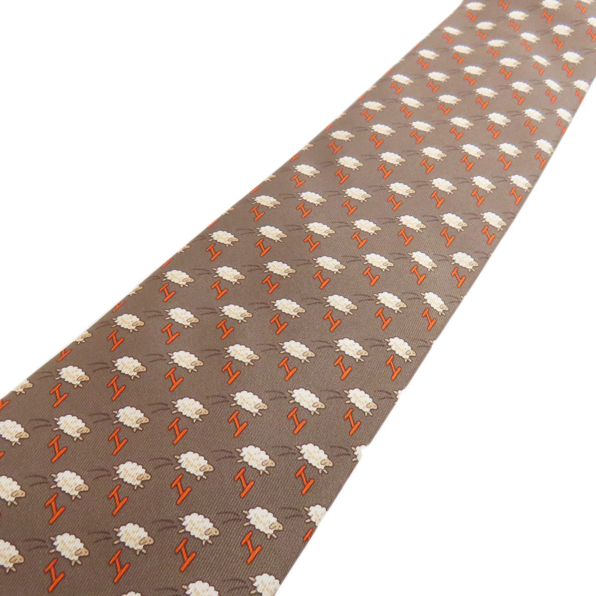 Tie Silk Sheeppattern Mens Handbag Brown Travel Bag