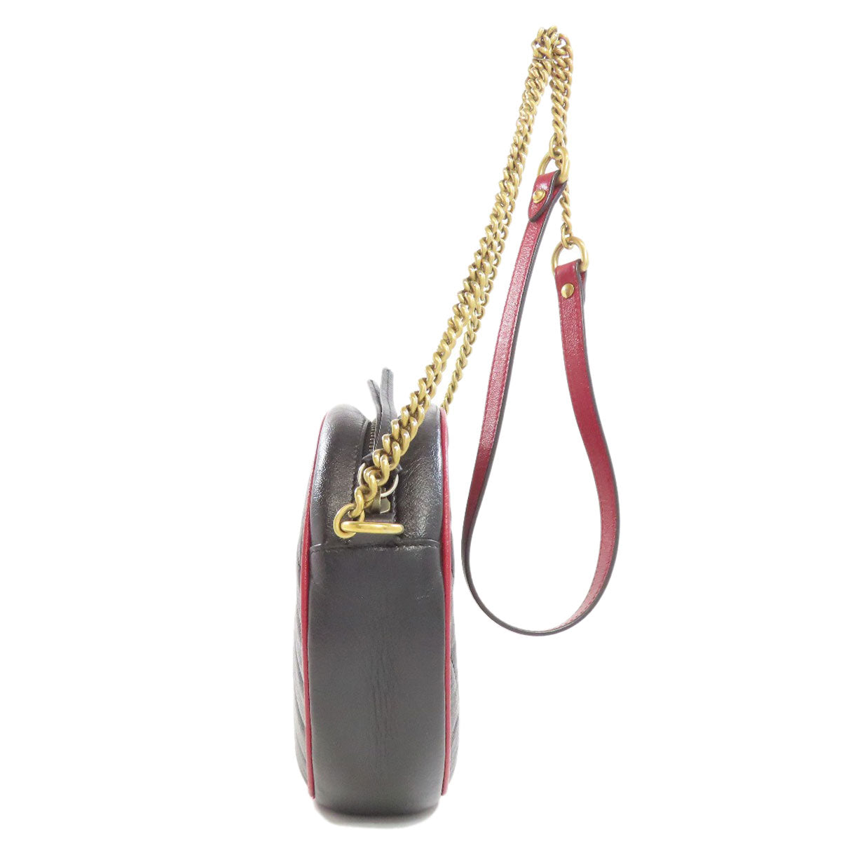 Gucci Round Leather Black Chain Shoulder Bag