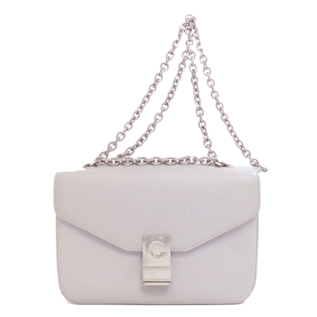 Shoulder Bag Gray Cmetal Women Leather