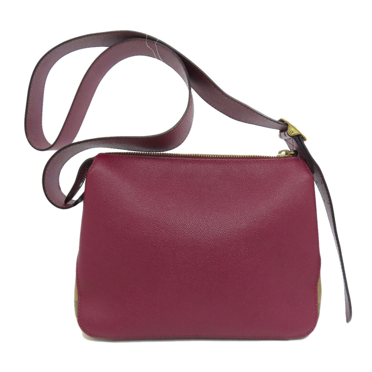 Burberry Shoulder Bag Women Leather Purple Logo