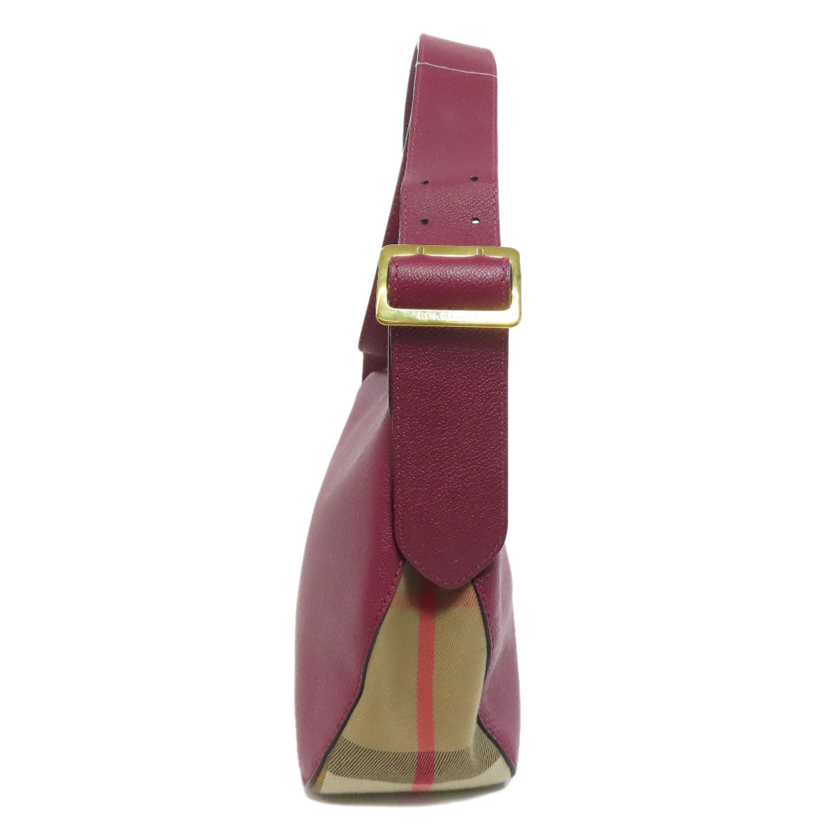 Burberry Shoulder Bag Women Leather Purple Logo
