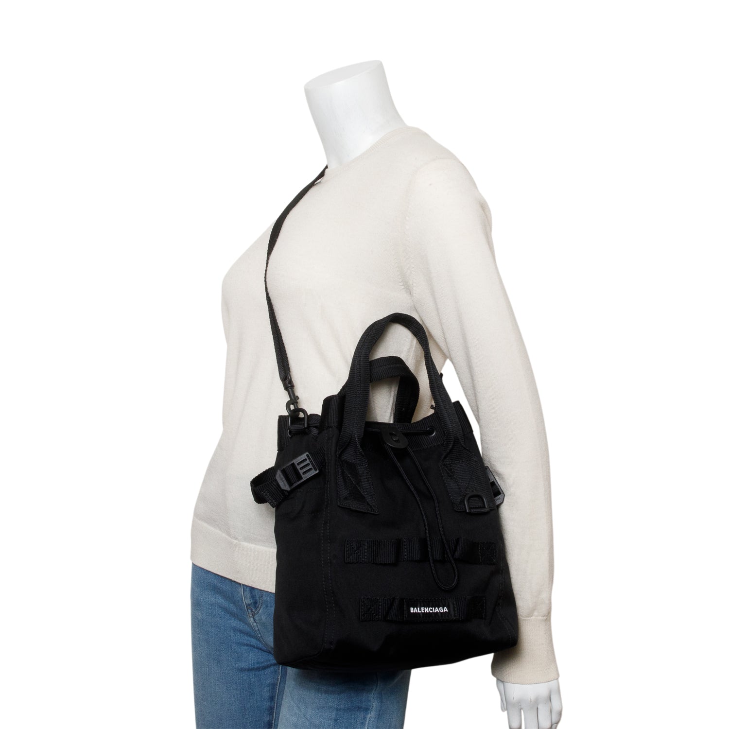 Balenciaga Patch Tote Bag Canvas Black