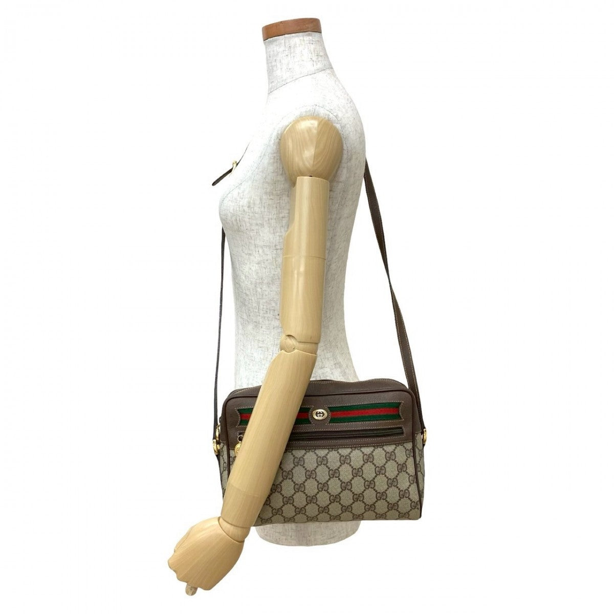 Gucci Sherry line Leather Brown Shoulder Bag