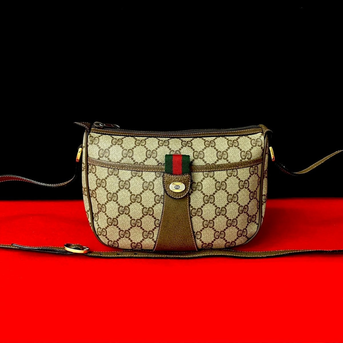 Gucci Sherry line Leather Brown Shoulder Bag 2