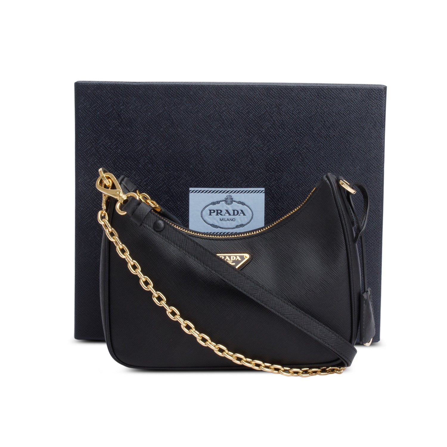 Prada Saffiano Lux Re Edition Shoulder Bag Black Mini