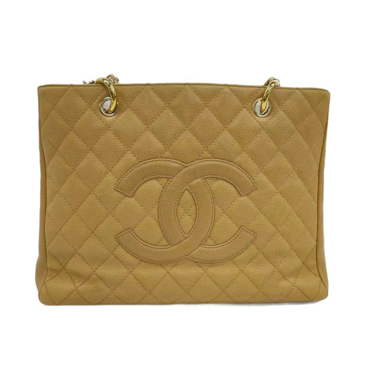 Chanel GST Grand Shopping Camel Caviar PM Leather Tote Bag