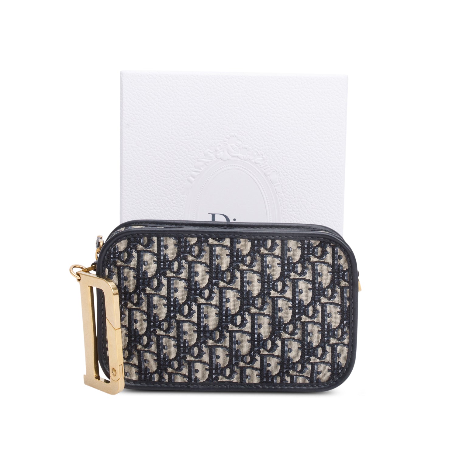 Dior Christian Navy Oblique quake Clutch Handbag Clutch Bag