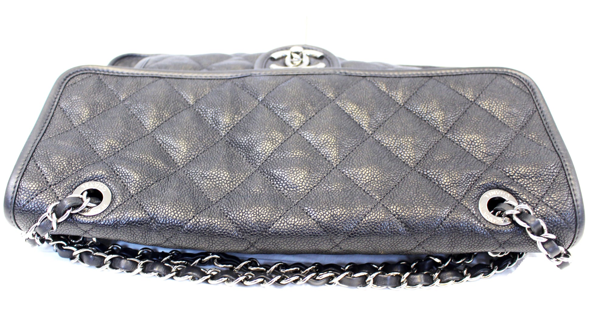 Chanel Flap Caviar Leather Black Travel Bag