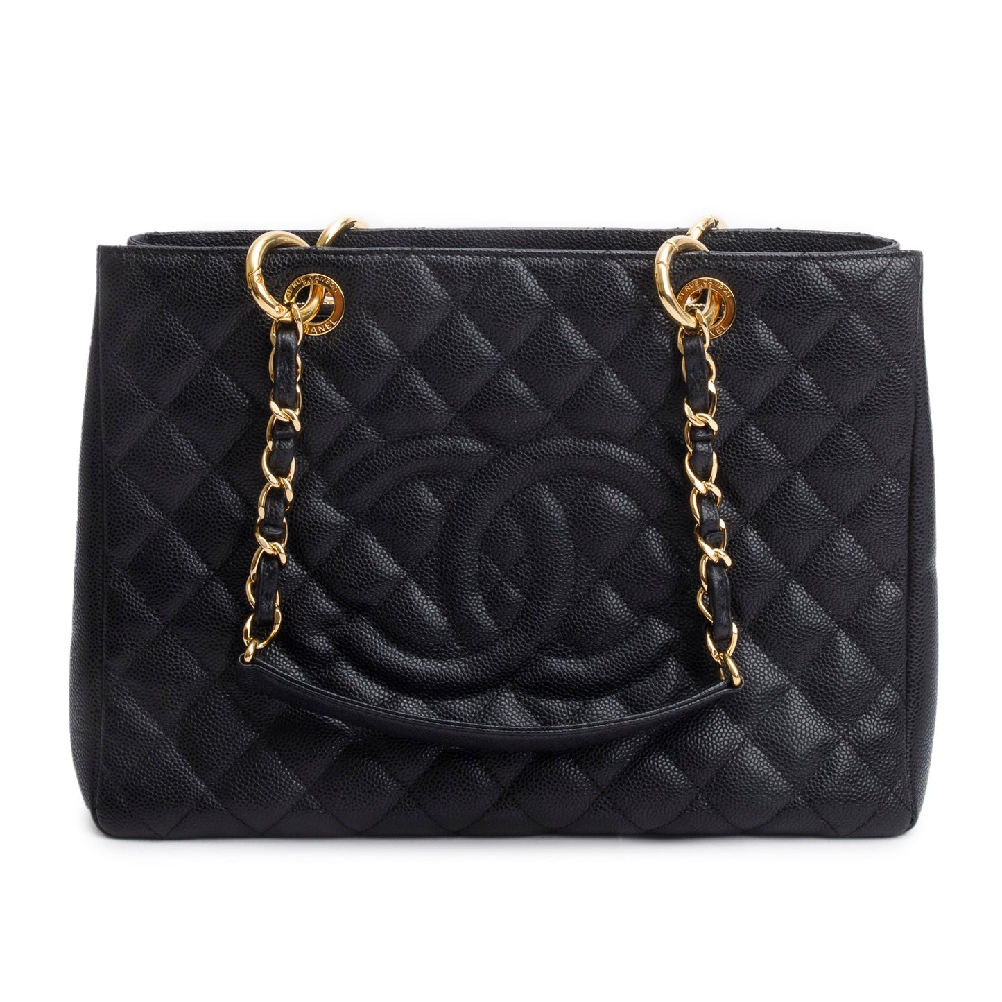 Chanel Caviar Grand Shopping GST Leather Black Travel Bag 23