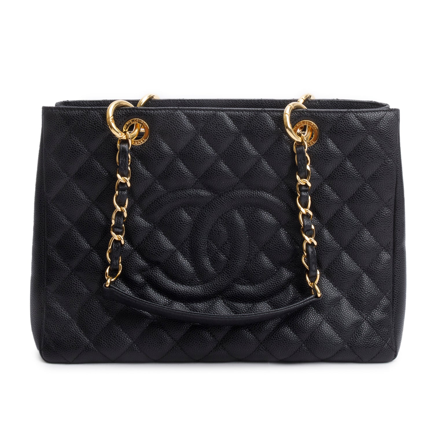 Chanel Caviar Grand Shopping GST Leather Black Travel Bag 23