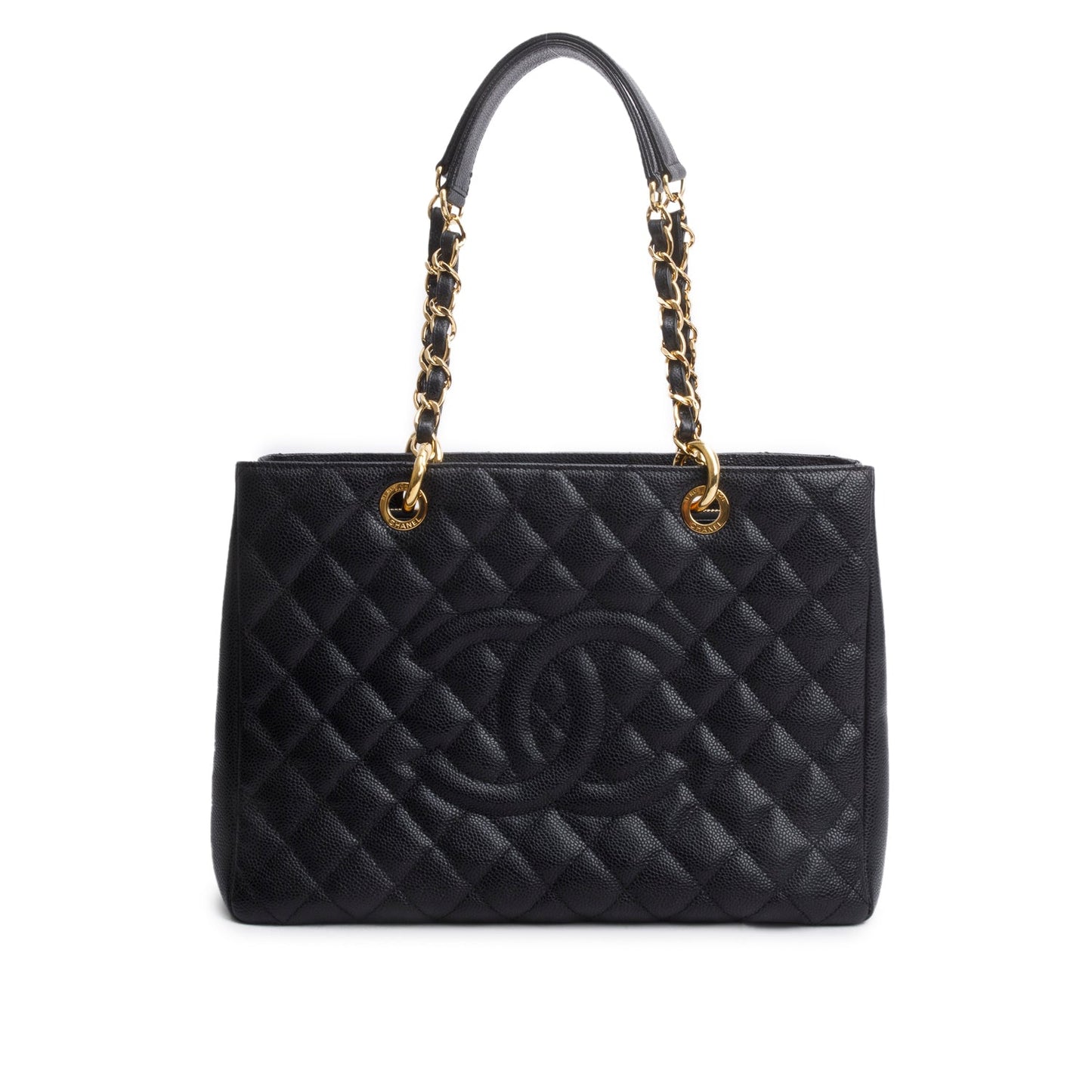 Chanel Caviar Grand Shopping GST Leather Black Travel Bag 23