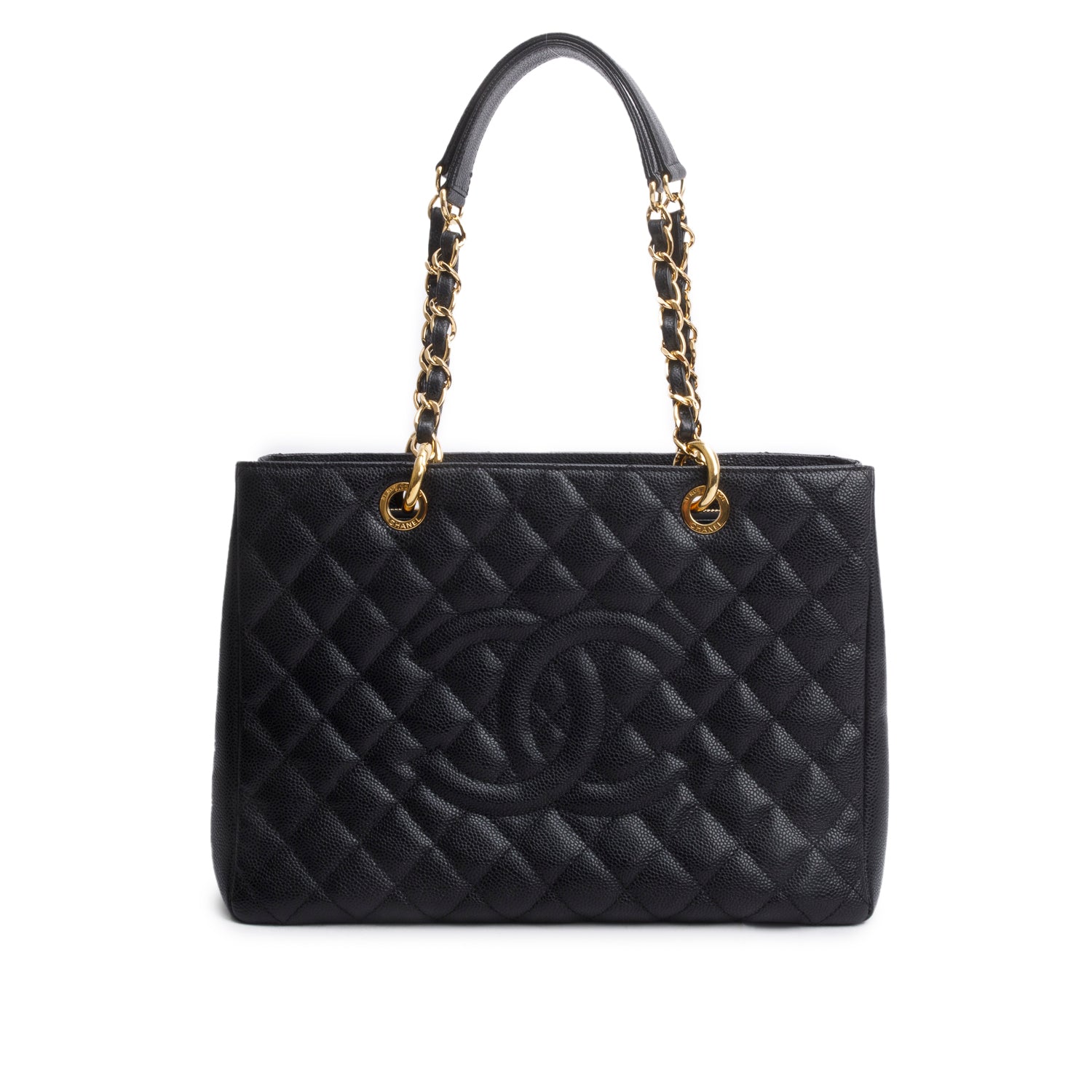 Chanel Caviar Grand Shopping GST Leather Black Travel Bag 23