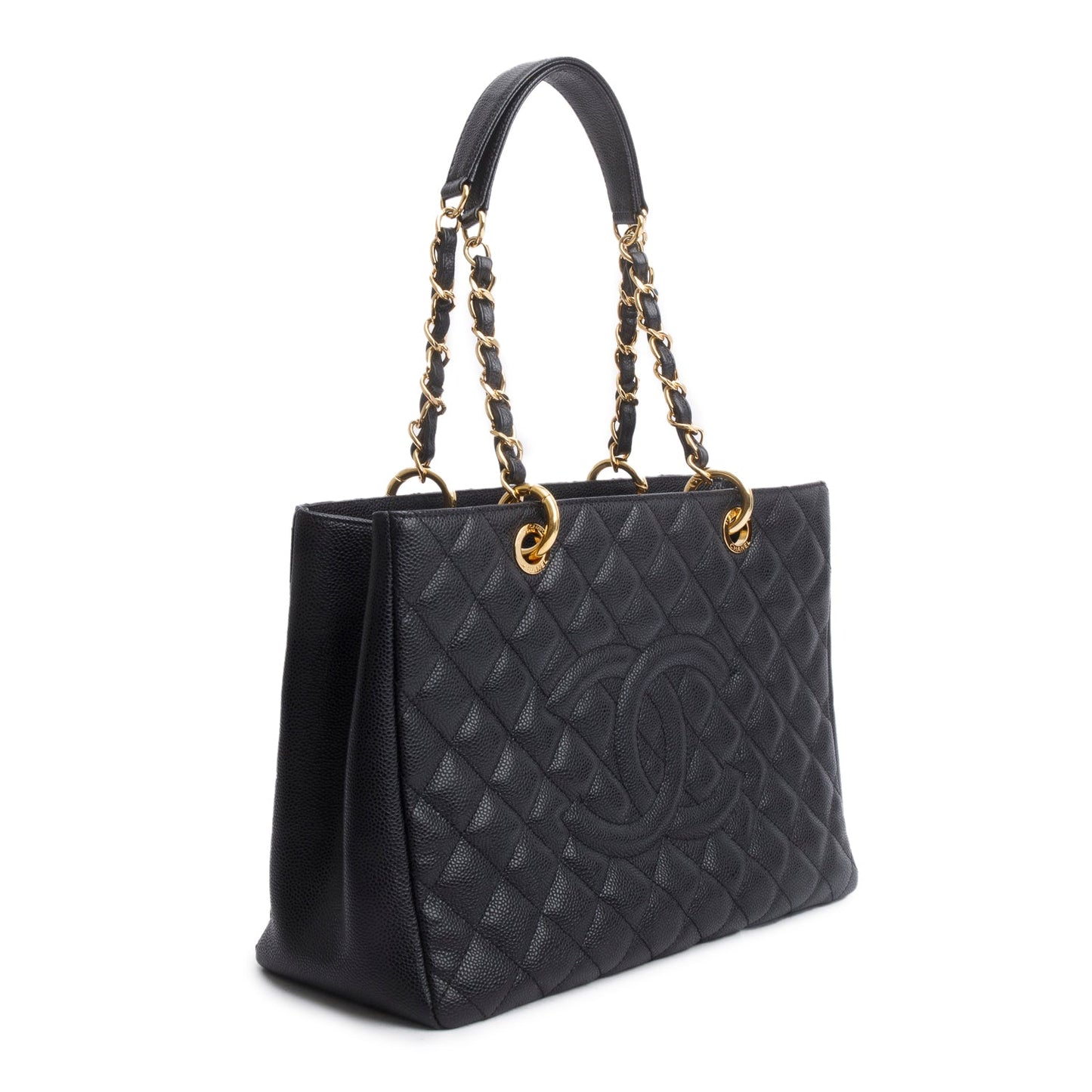 Chanel Caviar Grand Shopping GST Leather Black Travel Bag 23