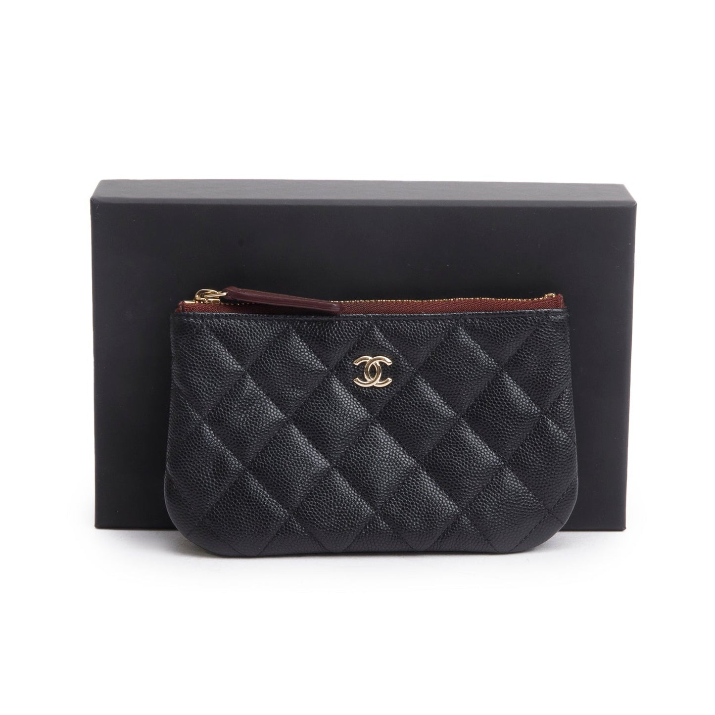 Chanel Quilted Caviar Classic Zipped Leather Black Travel Bag Box Receipt