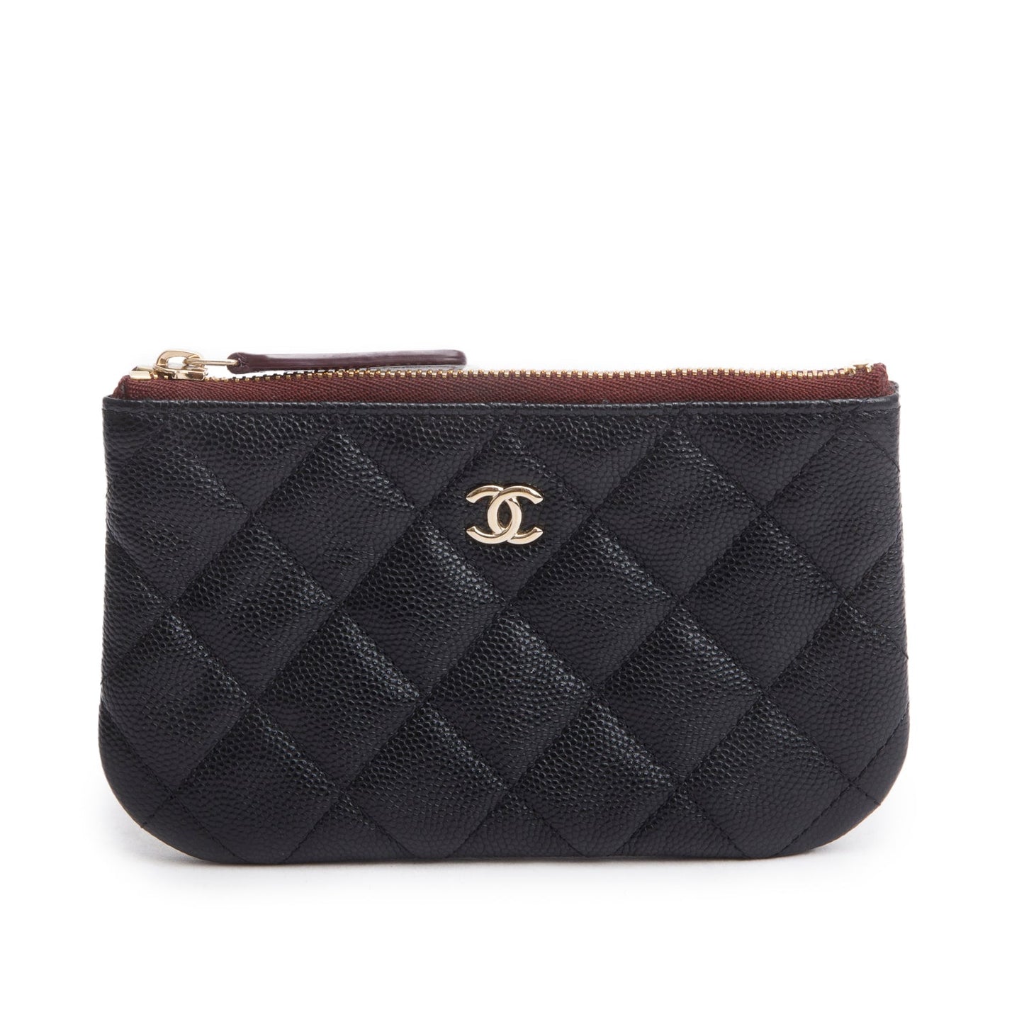 Chanel Quilted Caviar Classic Zipped Leather Black Travel Bag Box Receipt