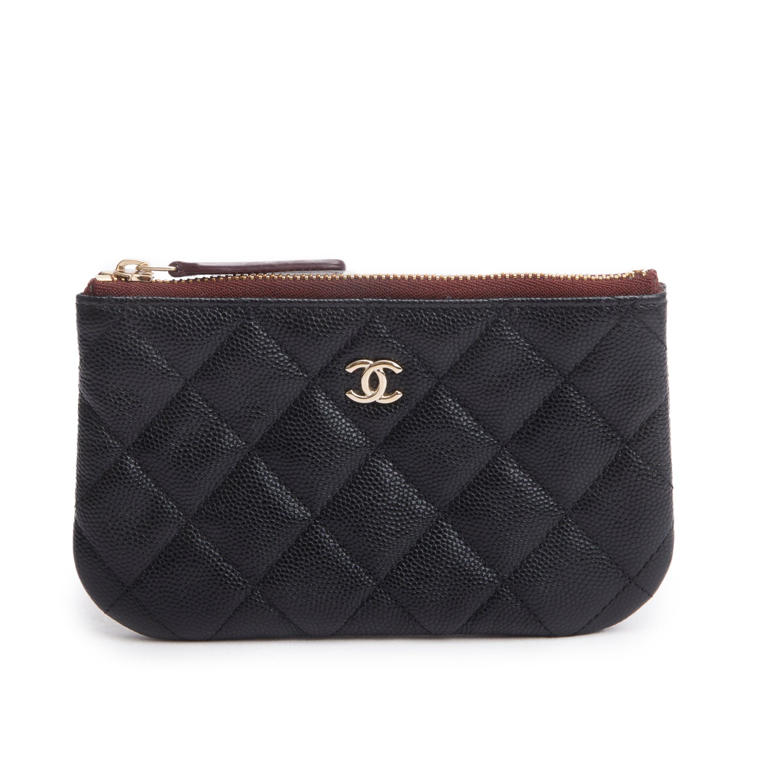 Chanel Quilted Caviar Classic Zipped Leather Black Travel Bag Box Receipt
