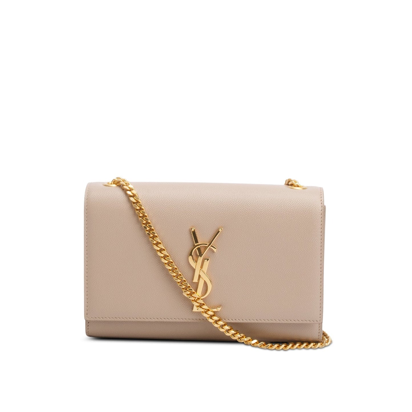 YSL Saint Laurent Grain De Poudre Kate Satchel Monogram Beige Travel Bag