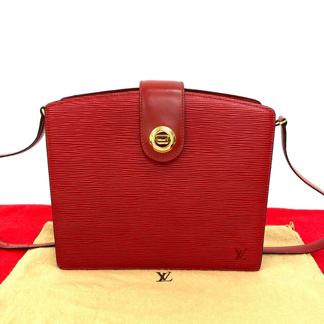 Louis Vuitton Epi Capuchin Leather Red Hat
