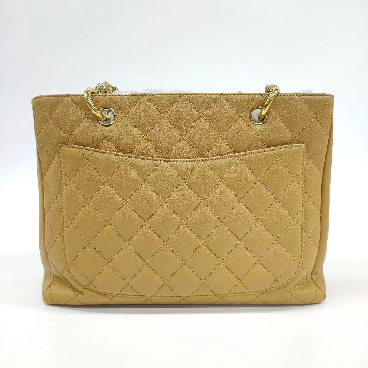 Chanel GST Grand Shopping Camel Caviar PM Leather Tote Bag