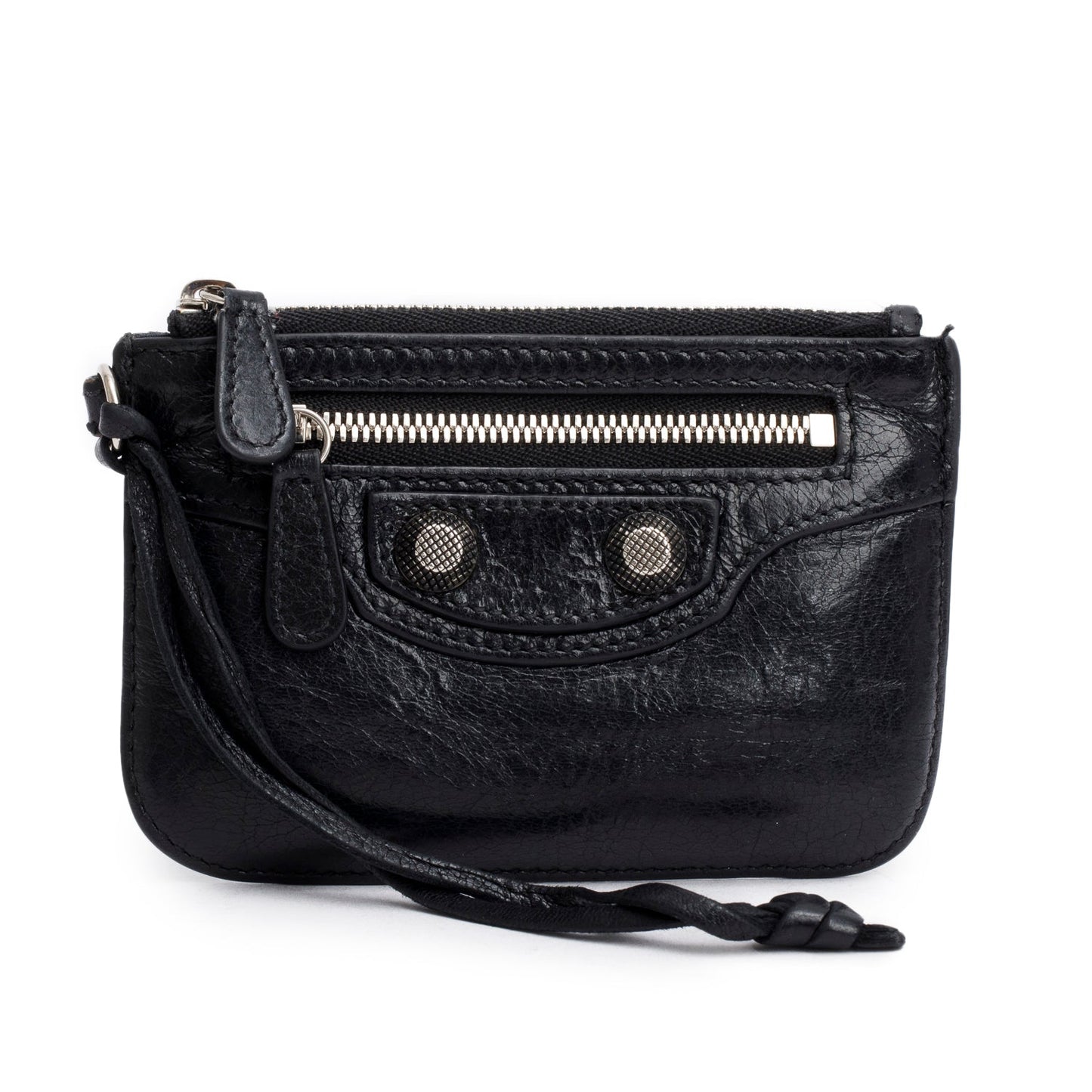 Balenciaga Arena Le Cagole Coin Purse Travel Bag Leather Black