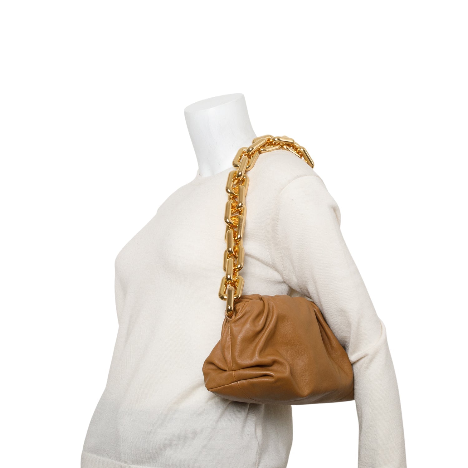 Bottega Veneta Nappa The Pouch Travel Bag Leather Brown